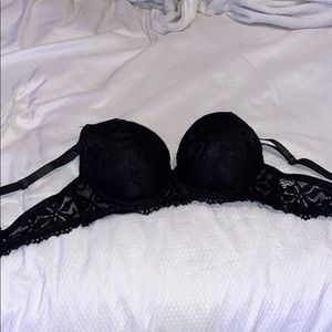 black lace push up bra